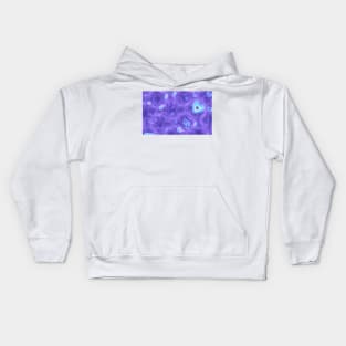 Abstract floating blue and purple hearts design Kids Hoodie